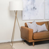 Mercana Ambrose Floor Lamp Gold Metal | Cream Shade