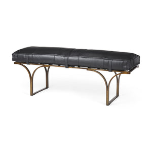 Mercana Jessie Bench Black Leather | Gold Metal