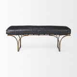 Mercana Jessie Bench Black Leather | Gold Metal