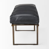 Mercana Jessie Bench Black Leather | Gold Metal