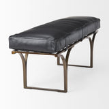 Mercana Jessie Bench Black Leather | Gold Metal