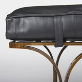 Mercana Jessie Bench Black Leather | Gold Metal