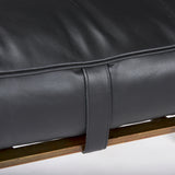 Mercana Jessie Bench Black Leather | Gold Metal