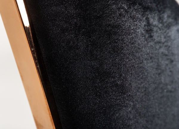 VIG Furniture Modrest Bonnie Transitional Black Velvet & Rosegold Dining Chair (Set of 2) VGZAY906-BLK