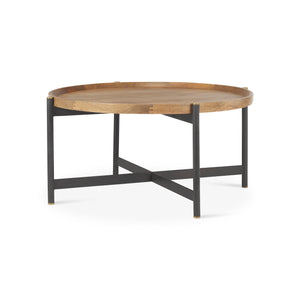 Mercana Marquisa Coffee Table Brown Wood | Black Metal | Small