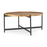 Mercana Marquisa Coffee Table Brown Wood | Black Metal | Large