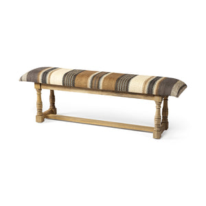 Mercana Greenfield Bench Multi Colored Jute | Brown Wood