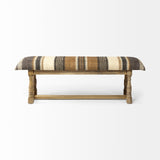 Mercana Greenfield Bench Multi Colored Jute | Brown Wood