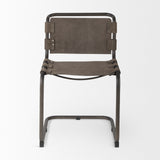 Mercana Berbick Dining Chair Brown Seude (Gray Tones)| Black Metal