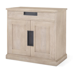 Mercana Braxton Accent Cabinet Light Brown Wood | Black Metal