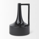 Mercana Burton Black Jug Vase Glossy & Matte Black Ceramic | 11.6H