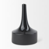 Mercana Burton Black Jug Vase Glossy & Matte Black Ceramic | 11.6H