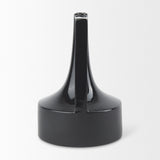 Mercana Burton Black Jug Vase Glossy & Matte Black Ceramic | 11.6H