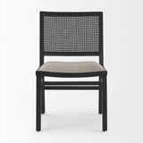 Mercana Wynn Dining Chair Beige Fabric | Black Wood