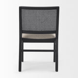 Mercana Wynn Dining Chair Beige Fabric | Black Wood