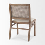 Mercana Wynn Dining Chair Beige fabric | Brown Wood