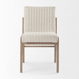 Mercana Tahoe Dining Chair Cream Bouclé Fabric | Light Brown Wood | Armless