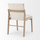 Mercana Tahoe Dining Chair Cream Bouclé Fabric | Light Brown Wood | Armless