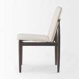 Mercana Cavett Dining Chair  Cream Bouclé Fabric | Dark Brown Wood