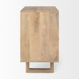 Mercana Grier Accent Cabinet Light Brown Wood | Cane Accent | 2 Door
