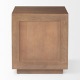 Mercana Grier End/Side Table Medium Brown Wood | Cane Accent | 1 Door & Drawer