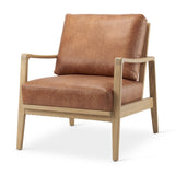 Mercana Raeleigh Accent Chair Light Cognac Leather | Brown Wood