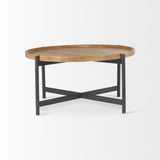 Mercana Marquisa Coffee Table Brown Wood | Black Metal | Small