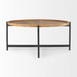 Mercana Marquisa Coffee Table Brown Wood | Black Metal | Large