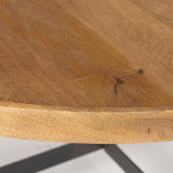 Mercana Marquisa Coffee Table Brown Wood | Black Metal | Large