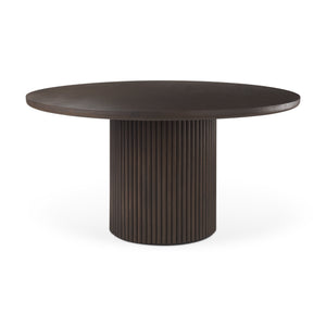 Mercana Terra Round Dining Table Dark Brown Wood