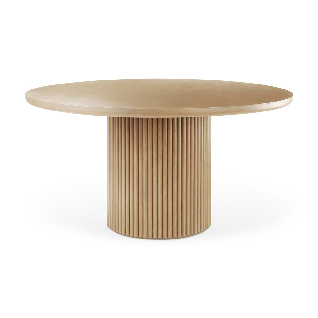 Mercana Terra Round Dining Table Light Brown Wood