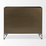 Mercana Pandora Accent Cabinet Brass Metal | Red Wood