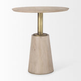 Mercana Maxwell Bistro Table Light Wood | Gold Accent