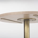 Mercana Maxwell Bistro Table Light Wood | Gold Accent