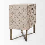 Mercana Excelsior Accent Cabinet Light Brown Wood | Gold Metal