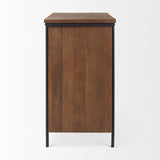 Mercana Maddox Accent Cabinet Brown Wood | Black Metal