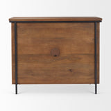 Mercana Maddox Accent Cabinet Brown Wood | Black Metal