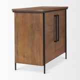 Mercana Maddox Accent Cabinet Brown Wood | Black Metal