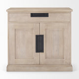 Mercana Braxton Accent Cabinet Light Brown Wood | Black Metal