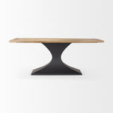 Mercana Maxton Dining Table Light Brown Wood | Black Metal