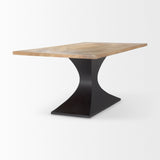 Mercana Maxton Dining Table Light Brown Wood | Black Metal