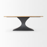 Mercana Maxton Dining Table Light Brown Wood | Black Metal