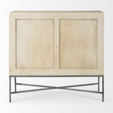 Mercana Hogarth Accent Cabinet Blonde Wood | Silver Metal