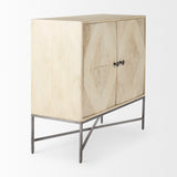 Mercana Hogarth Accent Cabinet Blonde Wood | Silver Metal