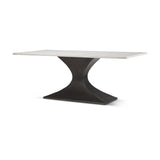 Mercana Maxton Dining Table White Marble | Black Metal