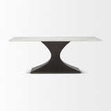 Mercana Maxton Dining Table White Marble | Black Metal