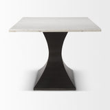 Mercana Maxton Dining Table White Marble | Black Metal