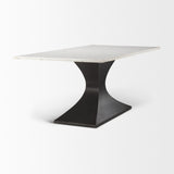 Mercana Maxton Dining Table White Marble | Black Metal