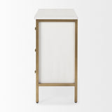 Mercana Savannah Gold Accent Cabinet - 3 Drawer White | Gold Metal | 3 Drawer