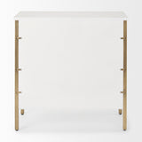 Mercana Savannah Gold Accent Cabinet - 3 Drawer White | Gold Metal | 3 Drawer